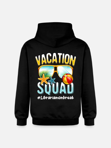 Librarian Vacation Squad #Librarianonbreak - Gildan Unisex Softstyle® Midweight Hoodie - black