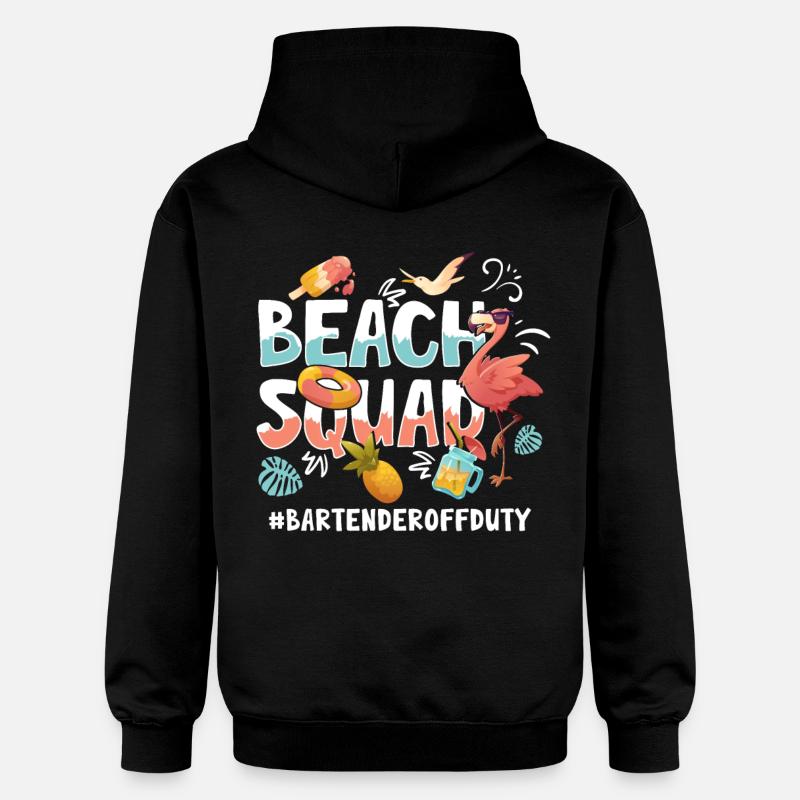 Barman Vacances Beach Groupe - Sweat à capuche Softstyle® Gildan Unisexe - noir