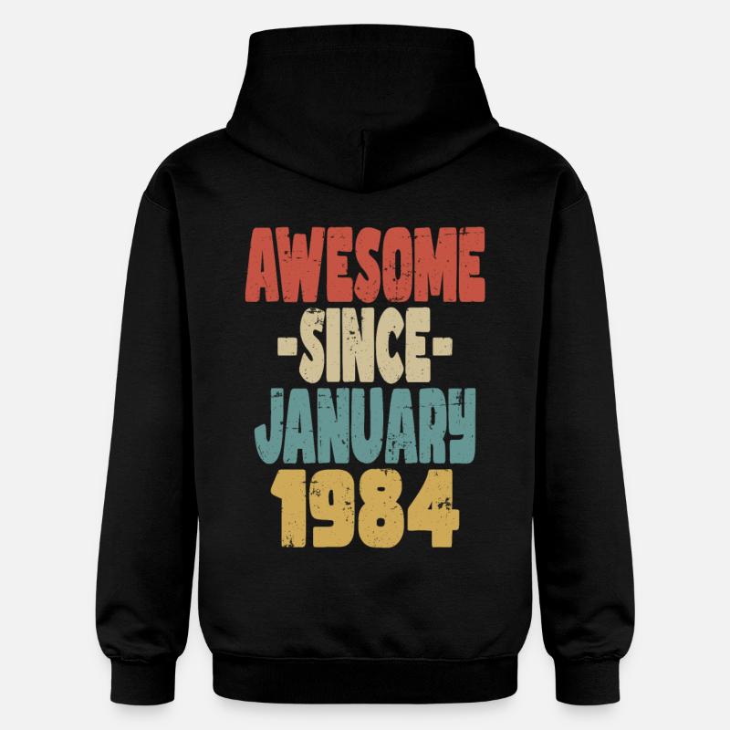 Génial janvier 1984 - Sweat à capuche Softstyle® Gildan Unisexe - noir