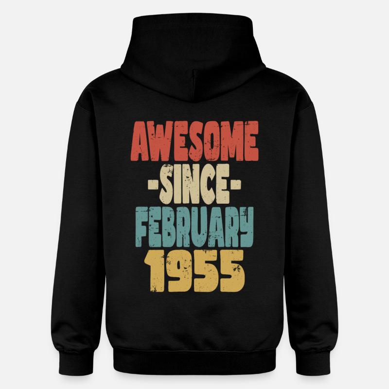 Génial Février 1955 - Sweat à capuche Softstyle® Gildan Unisexe - noir