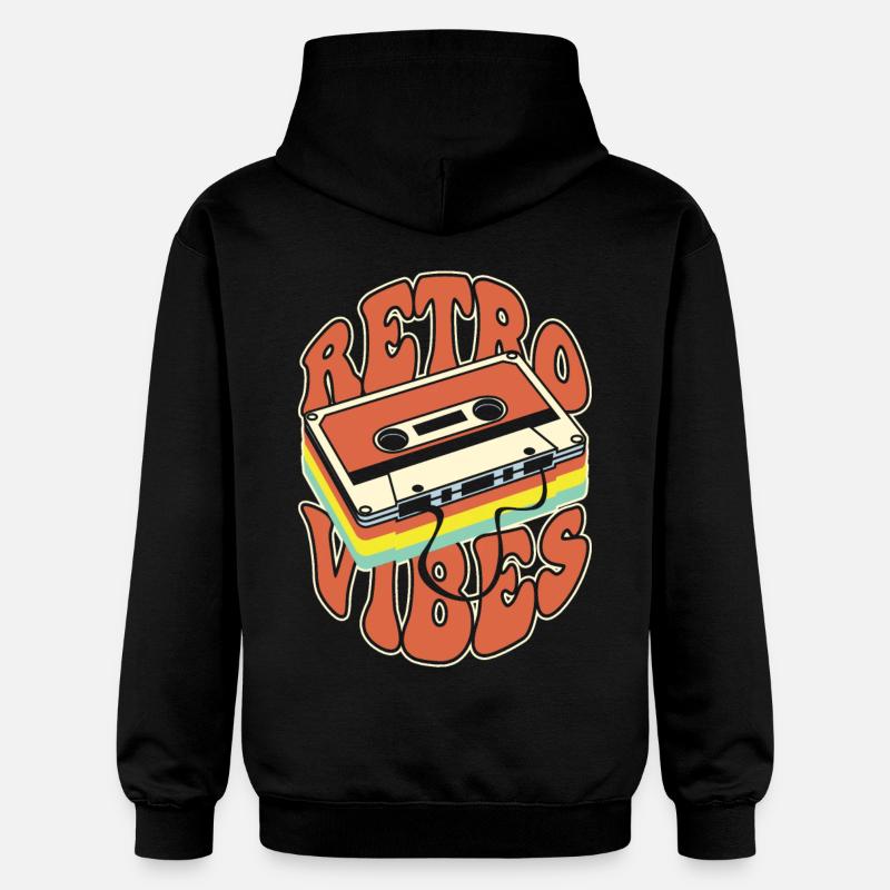 Retro Vibes Cassette Nostalgie - Sweat à capuche Softstyle® Gildan Unisexe - noir