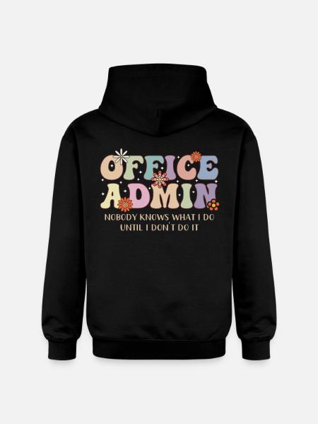 Office Admin Appreciation Motif - Gildan Unisex Softstyle® Midweight Hoodie - black