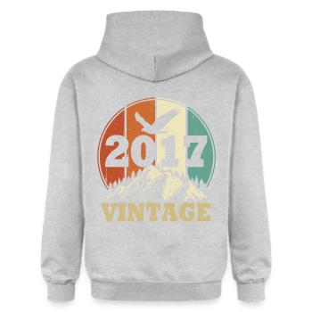 Jahrgang 2017 - Gildan Unisex Softstyle® Midweight Hoodie - Hellgrau meliert - Hinten - Liana (172cm)