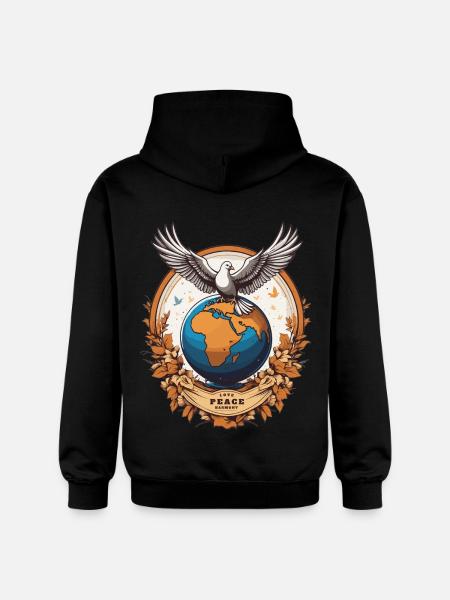 World Peace on Earth - Gildan Unisex Softstyle® Midweight Hoodie - black