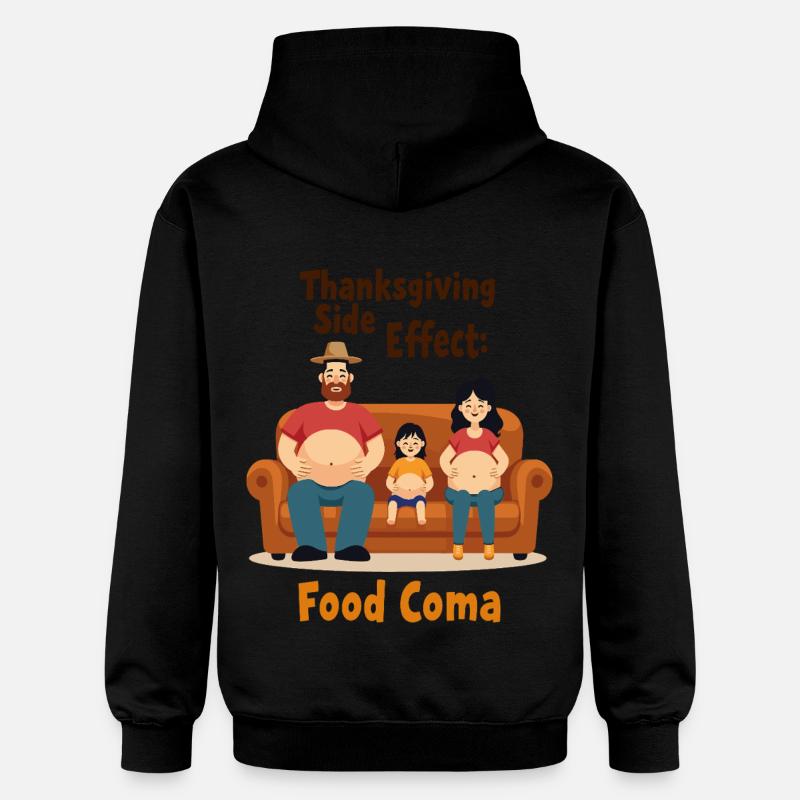 Coma alimentaire de Thanksgiving - Sweat à capuche Softstyle® Gildan Unisexe - noir
