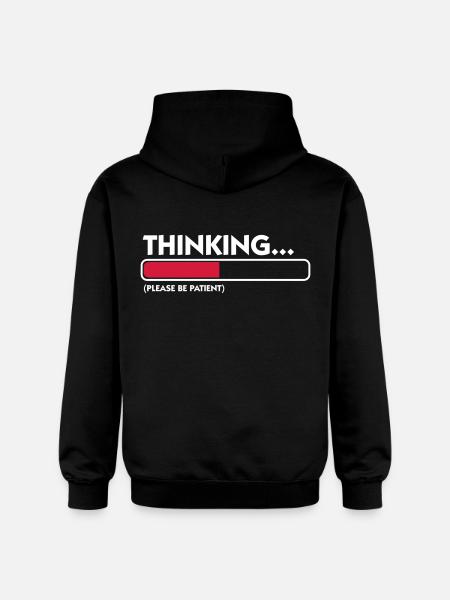 I m thinking .... Patience please! - Gildan Unisex Softstyle® Midweight Hoodie - black