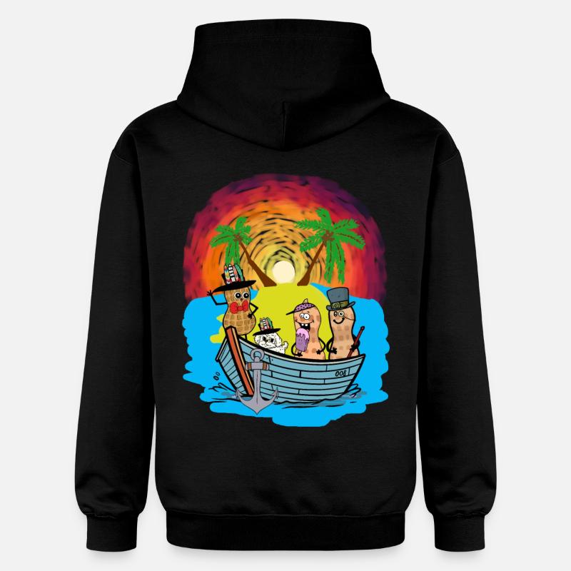 Expédition dans les mers du Sud, Voyage, Aventure, Cacahuètes, Ahoy - Sweat à capuche Softstyle® Gildan Unisexe - noir