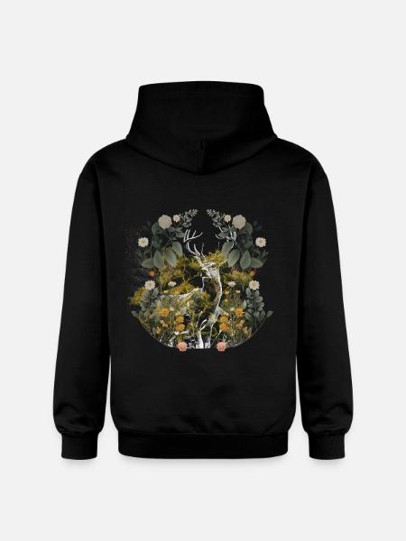 Rådyr, Krondyr, Sverige, Skandinavien, Natur, Flora - Gildan Softstyle® Midweight unisex-hoodie - sort