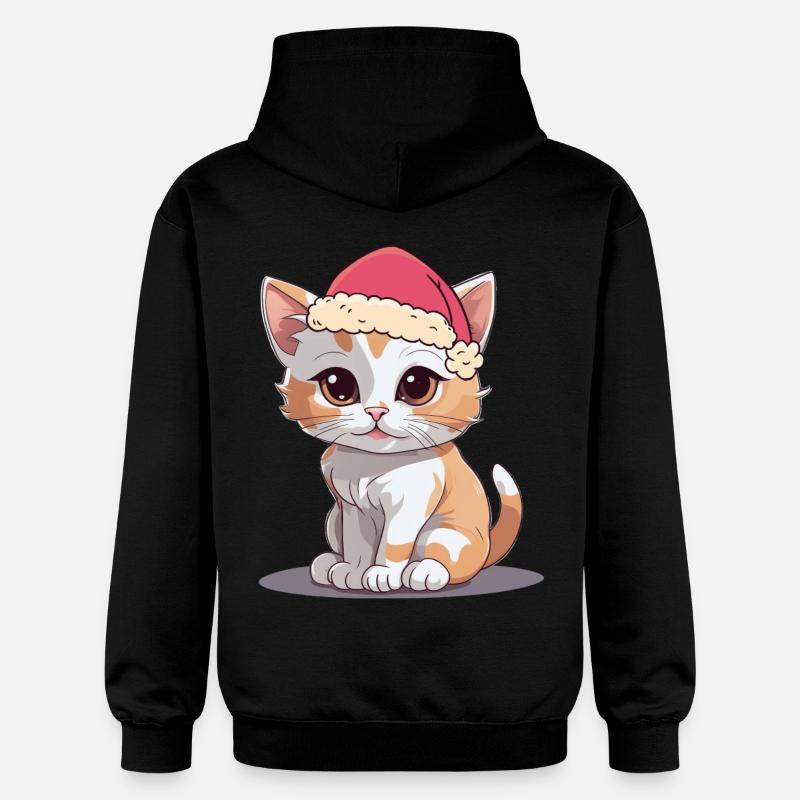 Père Noël Chat Chats Noël - Sweat à capuche Softstyle® Gildan Unisexe - noir