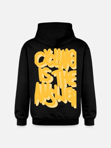 Cycling is the answer yellow - Gildan Unisex Softstyle® Midweight Hoodie - black