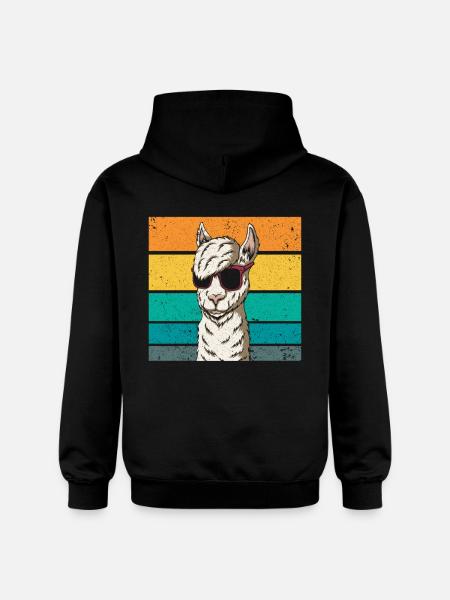 Alpaca Cool Sunglasses - Gildan Unisex Softstyle® Midweight Hoodie - black