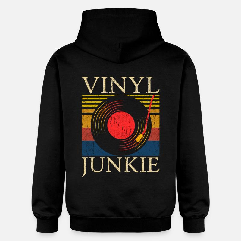 Collectionneur de disques Vinyl Junkie - Sweat à capuche Softstyle® Gildan Unisexe - noir