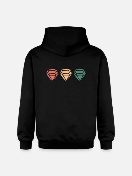 Diamonds Retro - Gildan Unisex Softstyle® Midweight Hoodie - black