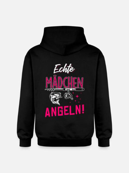 Echte Mädchen Angeln - Gildan Unisex Softstyle® Midweight Hoodie - Schwarz