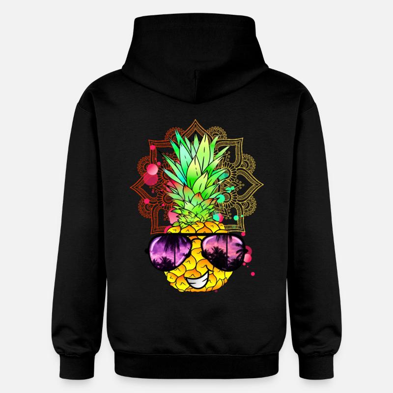 Ananas Mandala - Gildan Unisex Softstyle® Midweight Hoodie - Schwarz
