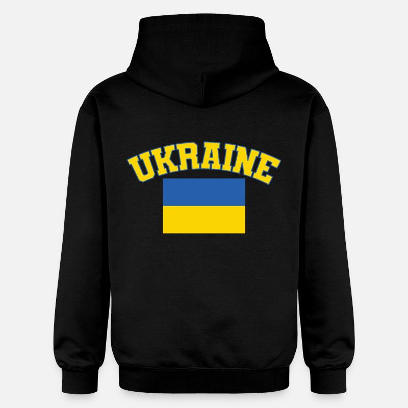 Drapeau de l’Ukraine, Ukraine - Sweat à capuche Softstyle® Gildan Unisexe - noir