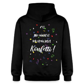 Konfetti Fasching Karneval Helau Party Feier - Gildan Unisex Softstyle® Midweight Hoodie - Schwarz - Hinten - Nik (191cm)