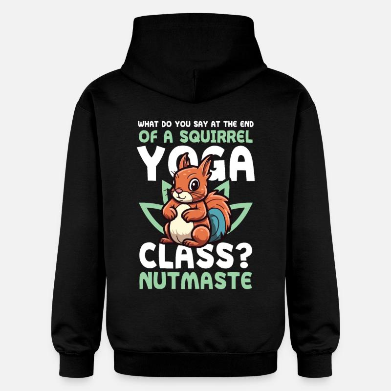 Squirrel Yoga Class Nutmaste Eichhörnchen - Gildan Unisex Softstyle® Midweight Hoodie - Schwarz