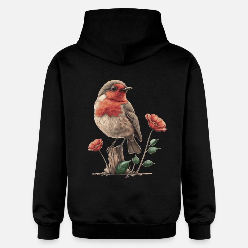 Rouge-gorge - Sweat à capuche Softstyle® Gildan Unisexe - noir