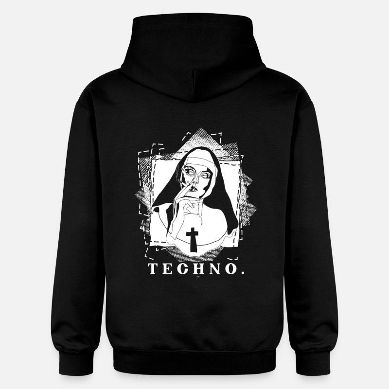 Religion techno - Sweat à capuche Softstyle® Gildan Unisexe - noir