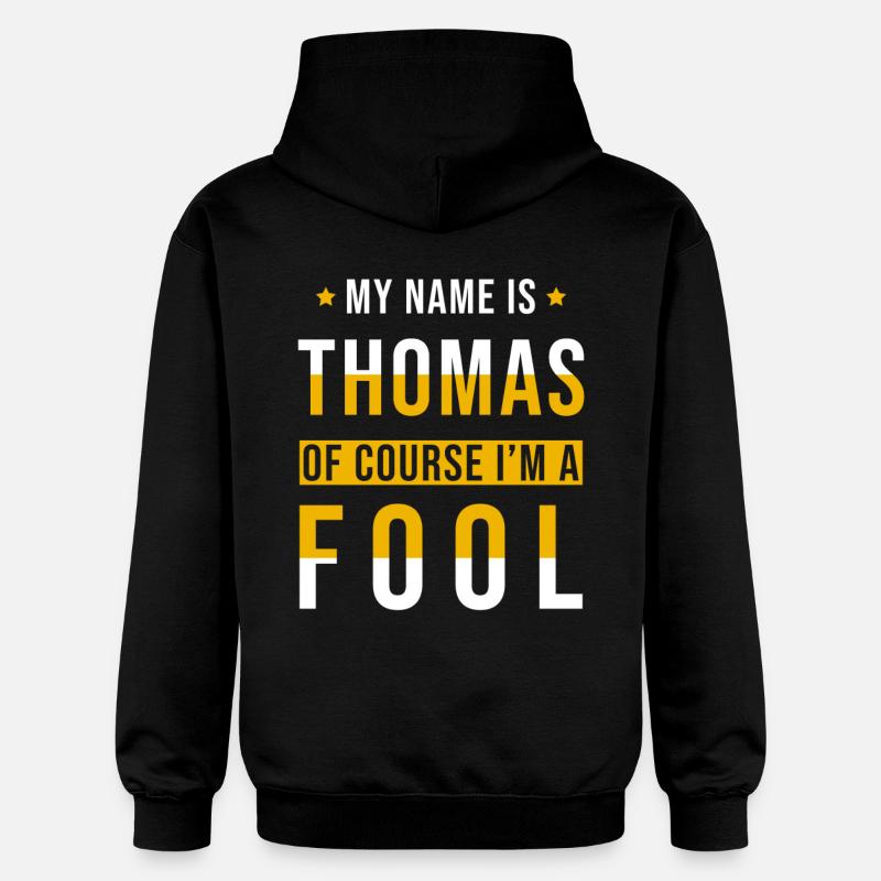 Thomas name gift funny saying - Gildan Unisex Softstyle® Midweight Hoodie - black