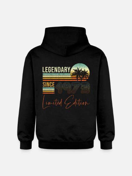 Birthday Legendary since 1973 - Gildan Unisex Softstyle® Midweight Hoodie - black