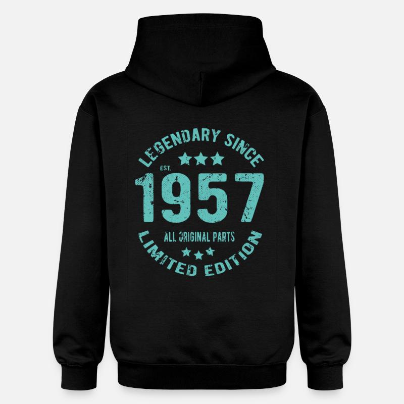 1957 anniversaire de la naissance - Sweat à capuche Softstyle® Gildan Unisexe - noir