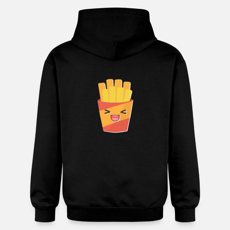 Frites Kawaii Fast Food - Sweat à capuche Softstyle® Gildan Unisexe - noir