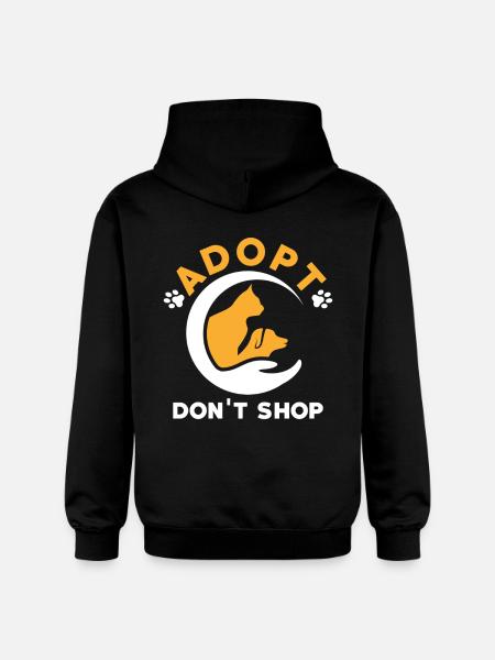 Adopt don't shop - Gildan Unisex Softstyle® Midweight Hoodie - black