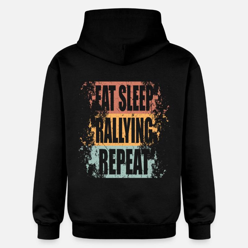 Rallye Manger Dormir Répéter - Sweat à capuche Softstyle® Gildan Unisexe - noir