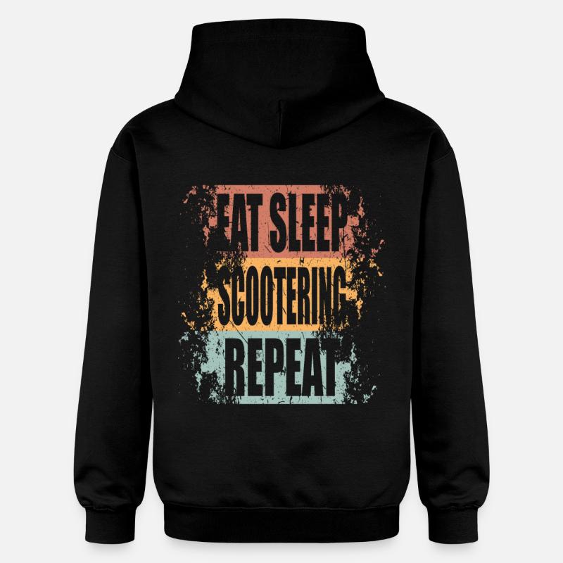 ScooterIng Manger Dormir Répéter - Sweat à capuche Softstyle® Gildan Unisexe - noir