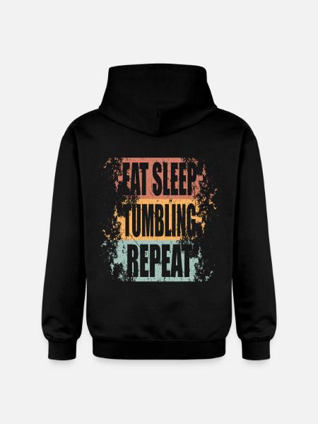 Tumbling Eat Sleep Repeat - Gildan Unisex Softstyle® Midweight Hoodie - black
