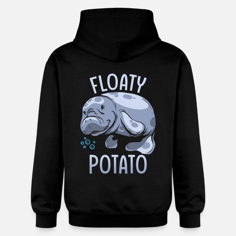 Manatee Floaty Potato Gift - Gildan Unisex Softstyle® Midweight Hoodie - black