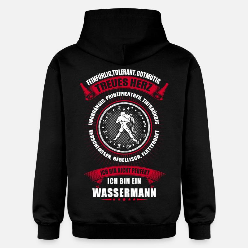Wassermann Sternzeichen Horoskop - Gildan Unisex Softstyle® Midweight Hoodie - Schwarz