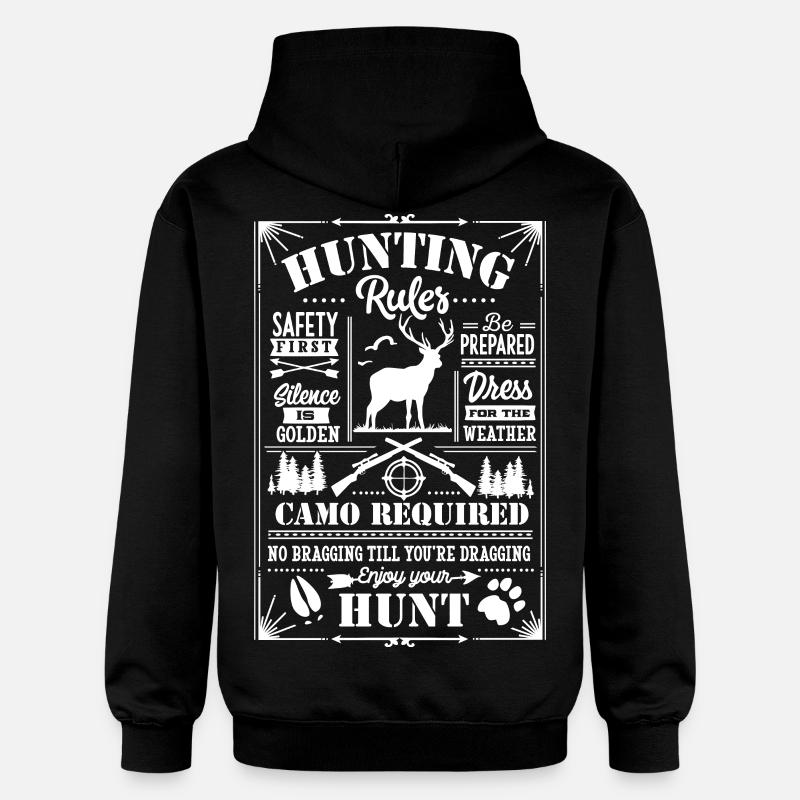 Hunting rules white - Gildan Unisex Softstyle® Midweight Hoodie - Schwarz
