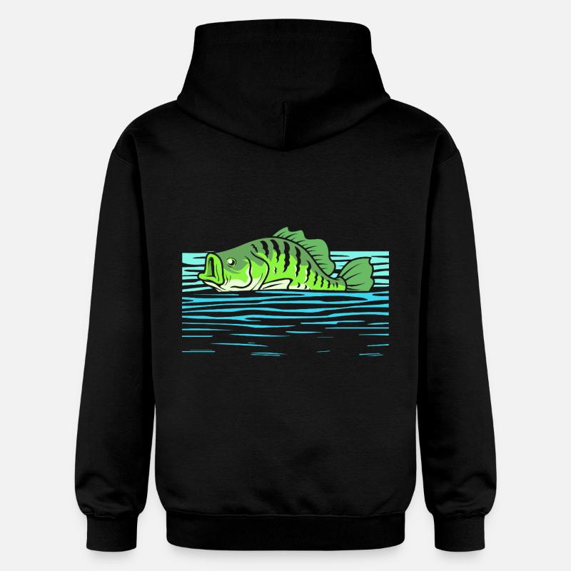 Poisson-lune Marigane Perche - Sweat à capuche Softstyle® Gildan Unisexe - noir