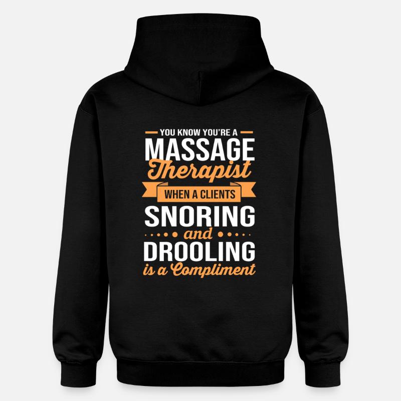Massage masseur, masseuse, naturopathe - Sweat à capuche Softstyle® Gildan Unisexe - noir
