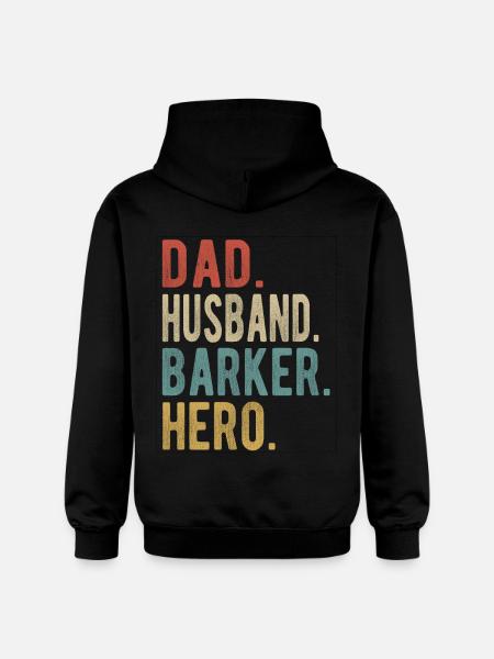 Barker Dad Husband Hero - Gildan Unisex Softstyle® Midweight Hoodie - black