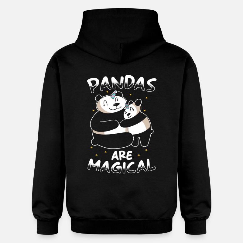 Panda Einhorn Panda - Gildan Unisex Softstyle® Midweight Hoodie - Schwarz