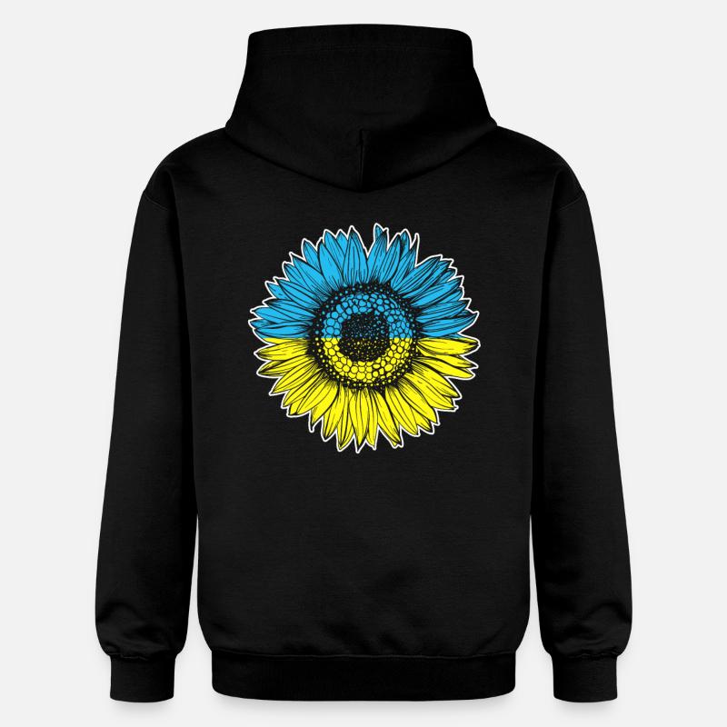 Drapeau de l’Ukraine Tournesol - Sweat à capuche Softstyle® Gildan Unisexe - noir