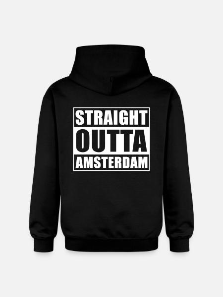 Straight outta Amsterdam - Gildan Unisex Softstyle® Midweight Hoodie - black