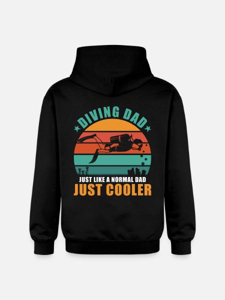 Diver Papa - Gildan Unisex Softstyle® Midweight Hoodie - black