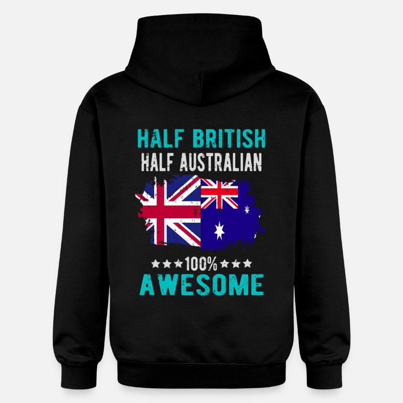 Moitié britannique moitié australien - Sweat à capuche Softstyle® Gildan Unisexe - noir