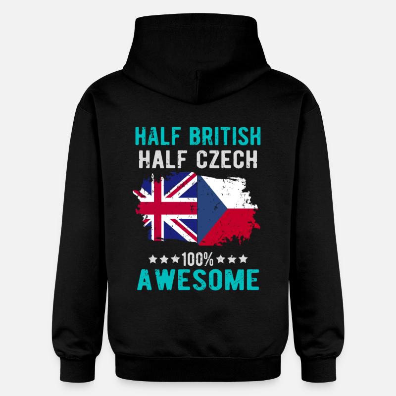 Moitié britannique moitié tchèque - Sweat à capuche Softstyle® Gildan Unisexe - noir