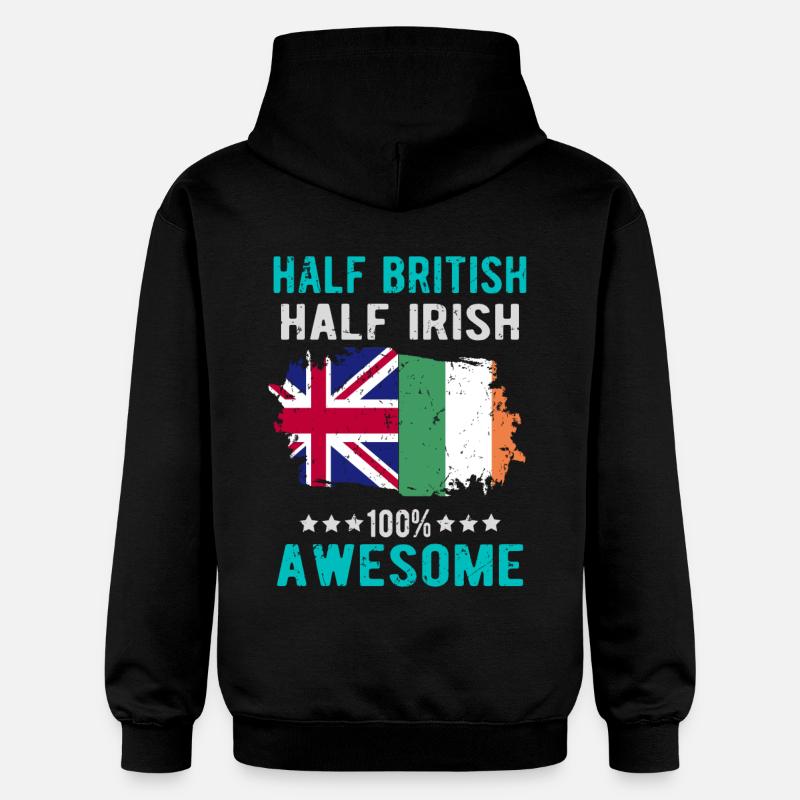 Halb Brite Halb Ire - Gildan Unisex Softstyle® Midweight Hoodie - Schwarz