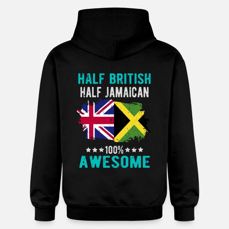Moitié britannique moitié jamaïcain - Sweat à capuche Softstyle® Gildan Unisexe - noir
