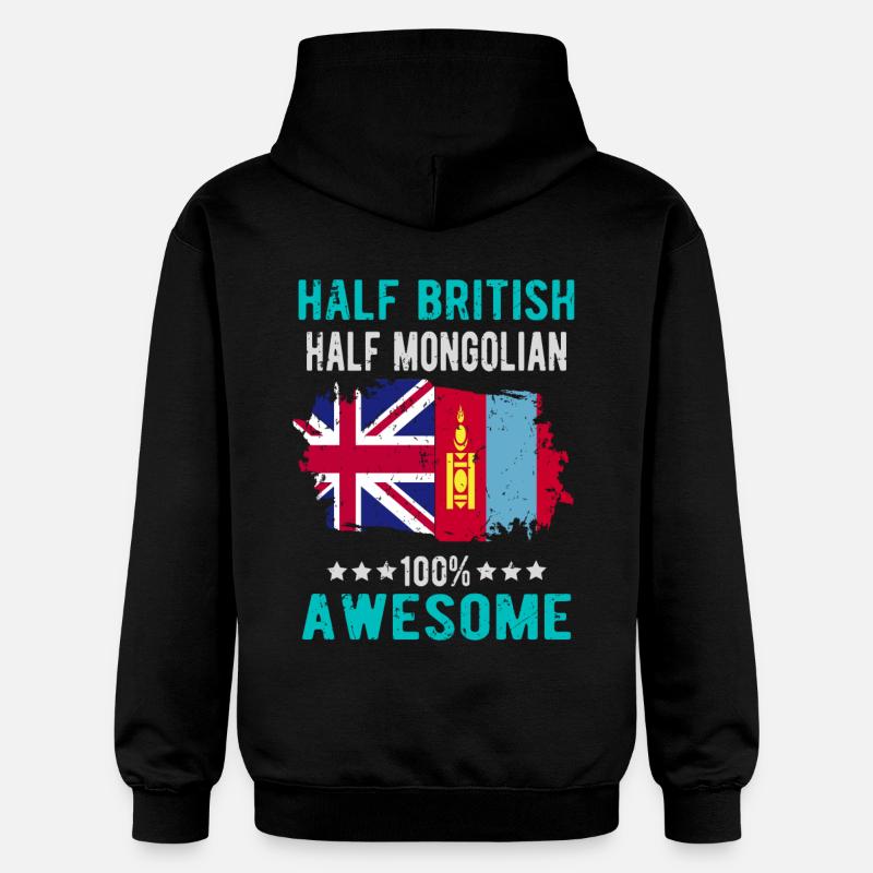 Moitié britannique moitié mongol - Sweat à capuche Softstyle® Gildan Unisexe - noir