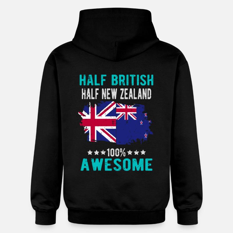 Moitié britannique moitié néo-zélandais - Sweat à capuche Softstyle® Gildan Unisexe - noir