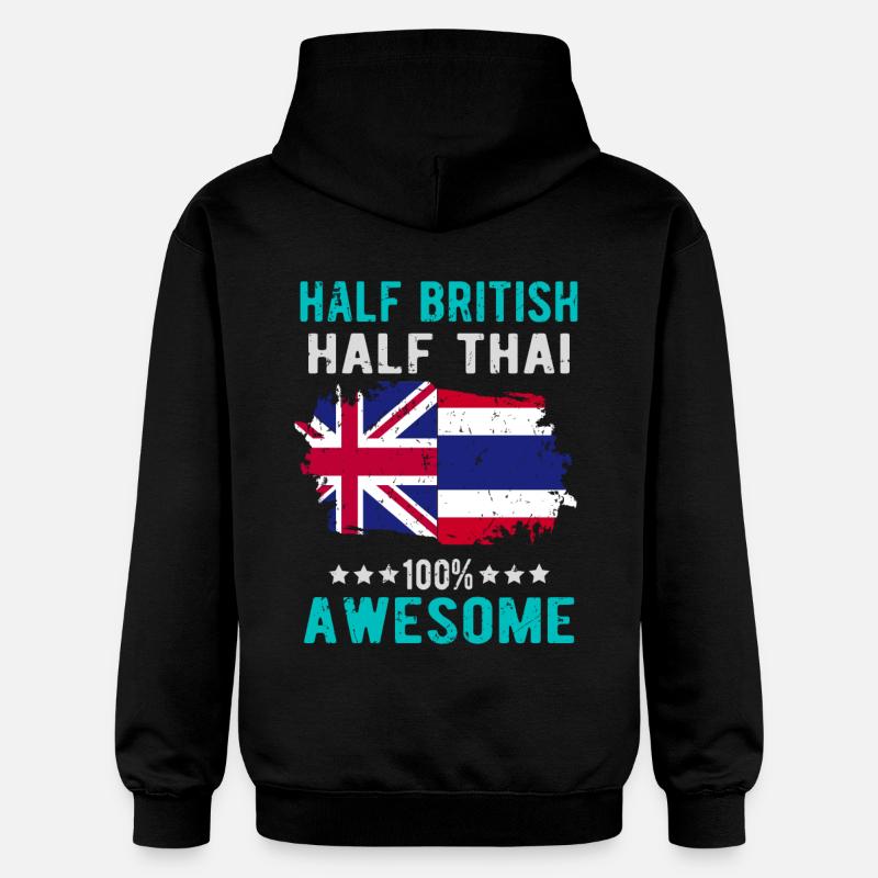 Half British Half Thai - Gildan Unisex Softstyle® Midweight Hoodie - black