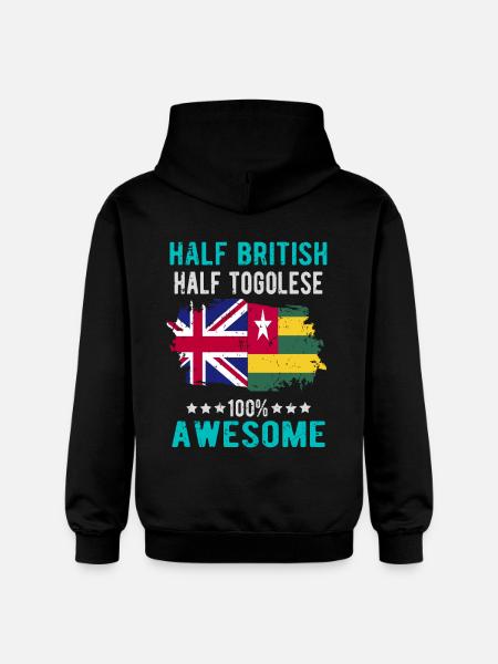 Half British Half Tongolese - Gildan Unisex Softstyle® Midweight Hoodie - black